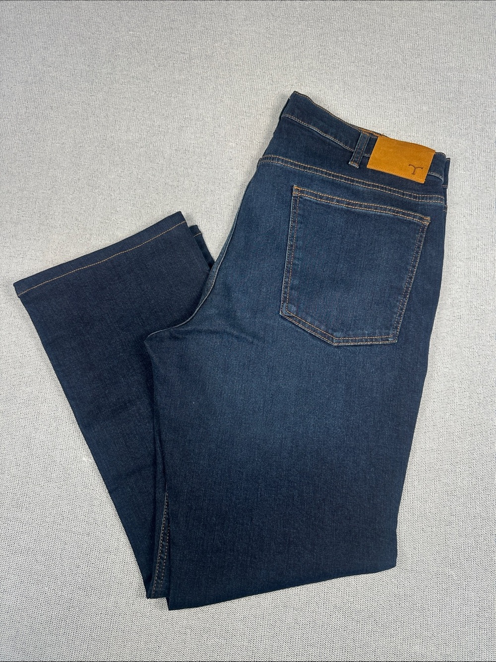 Tecovas Jeans Mens 36x27 Standard Straight Dark Blue Wash Western Cowboy Stretch
